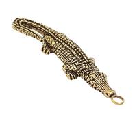 BESTOMZ Llavero Colgante de Cocodrilo Retro de Latón Dorado, Compacto y Portátil para Adorno en Casa y Oficina, Accesorio Vintage para Maletas y Obsequio