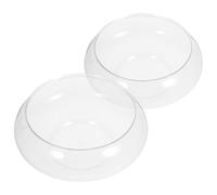 BESTOMZ Pecera de Plástico Transparente Redonda 2800ml para Escritorio y Hogar, Resistente a Roturas Excelente Textura, Pack de 2 Unidades