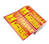 BESTOMZ Pegatina Adhesiva de Advertencia Frágil 300 Unidades en Rollo, Etiqueta de Manipulación con Cuidado para Embalaje, Envío y Mudanzas, Adhesivo Fuerte y Resistente para Superficies