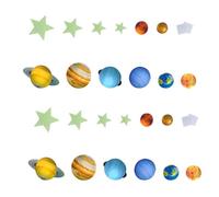 BESTOMZ Pegatinas de Pared Luminosas Autoadhesivas de 100 Estrellas y Planetas Fluorescentes, Decoración para Habitación Infantil, Vinilos para Ventanas y Cristales, Ambiente Nocturno