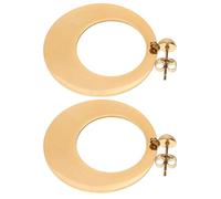 BESTOMZ Pendientes geométricos circulares de acero inoxidable en tono dorado, estilo trendy y vintage para mujer, resistentes al deslustre, ideales para salidas diarias