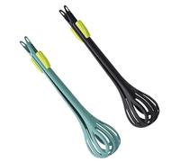 BESTOMZ Pinzas Prácticas para Alimentos de Nylon Negro, Batidor de Mano Manual Apertura Dentada, 2 Piezas para Mezclar y Sujetar en Cocina