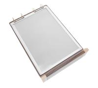 BESTOMZ Porta carteles para mesa con base estable, 6 páginas y 12 caras, doble cara, soporte de menú para restaurante y entorno comercial, fácil mantenimiento