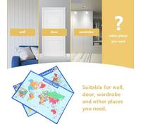 BESTOMZ Póster del Mapa del Mundo para Adolescentes y Aulas, Papel UV Resistente al Desgaste, Diseño Simple y Elegante Que Despierta Interés en Geografía