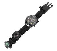 BESTOMZ Reloj de Montañismo con Termómetro y Brújula con Correa de Cordón Paracaídas Verde, Diseño Multifuncional Adecuado para Camping y Actividades al Aire Libre