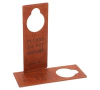 BESTOMZ Señal de Advertencia para Puerta de Hotel de Cuero Pu Marrón, Fácil de Limpiar y Mantener, Doble Cara, 2 Piezas para Posadas y Hoteles