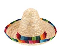 BESTOMZ Sombrero Mexicano de Paja Beige para Carnaval y Fiestas Temáticas, Diámetro 35 Cm, Accesorio de Disfraz Occidental Perros, Sombrero Ligero y Transpirable para Eventos al Aire