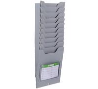 BESTOMZ Soporte de Pared para Tarjetas de Asistencia 10 Posiciones, Organizador Colgante para Control Horario Empleados, Adecuado para Almacén y Despacho