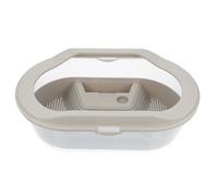 BESTOMZ Tanque para Tortugas Pequeño de Plástico Gris Plataforma para Tomar el Sol, Caja de Cría y Área de Alimentación para Reptiles, Terrario Multifuncional para Mascotas Acuáticas