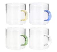 BESTOMZ Tazas de Té que No se Quiebra ni Desvanece de Vidrio Juego de 4 de 120ml Resistentes al Calor Diseño Duradero para Uso el Hogar y Fiestas