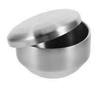 BESTOMZ Tazón de Jabón de Afeitar con Tapa para Hombres de Acero Inoxidable Cuenco Elegante y Pulido y para Uso Doméstico