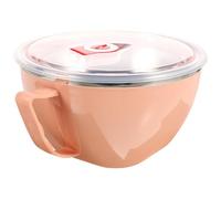 BESTOMZ Tazón de Sopa de Acero Inoxidable con Asa y Tapa, Recipiente Térmico Resistente al Calor y Preservador de Frescura para Estudio y Viaje de Negocios