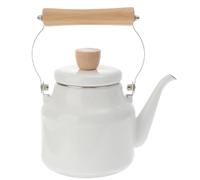 BESTOMZ Tetera de Esmalte Blanco de 2.5l para Cocina de Inducción, Resistente al Desgaste y Ligera, Adecuado para Preparar Té y Café Hogar