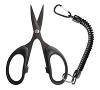 BESTOMZ Tijeras para pesca con línea trenzada, tijeras multifunción para hilo de pesca, cortador de alambre compacto, acero inoxidable con recubrimiento de titanio, corte resistente al