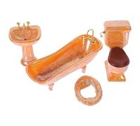 BESTonZON 1 Juego Accesorios de Baño Miniatura para Casa de Muñecas Bañera y Inodoro de Cerámica Decoración Realista para Miniatura