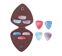 BESTonZON 1 Juego Bolsa De Púa De Guitarra Bajo Púas De Guitarra De Dedo Pulgar Púas De Instrumentos De Cuerda Llavero De Guitarra Banjo Pvc Guitarra De Madera Bolsa De Almacenamiento