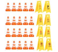 BESTonZON 1 Juego de de tráfico: Juego de señales de tráfico para niños - Mini señales de tráfico y barricadas para enseñar Seguridad en entornos de Aprendizaje lúdicos