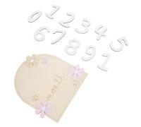 BESTonZON 1 Juego letrero de madera para puerta de bebé bloques de hitos bohemios tarjetas de hitos mensuales presentes de presentes signo de mensual para foto prop