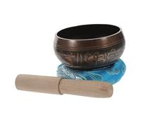 BESTonZON 1 Juego suministros de de yoga Nepal hecho a mano cuenco budista suministros budistas cuenco tibetano Tazón de golpeteo manual cuenco de de cobre Madera Black