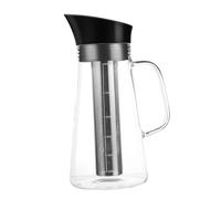 BESTonZON 1 Pc Jarra De Filtro Tetera De Cristal Con Tapa Infusor Cafetera Helada Tetera Grande Verter Sobre El Gotero De Café Máquina De Café Expreso Vidrio Acero Inoxidable Jarra De Jugo