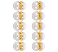 BESTonZON 10 Pares Clips Magnéticos de Doble Cara con Perlas Doradas Pesas Invisibles para Velo de Novia Sujetadores Resistentes al Viento para Velos Largos y Vestidos Accesorios Nupciales