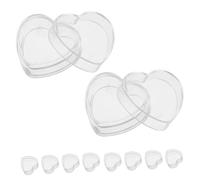 BESTonZON 10 Piezas Mini Cajas Transparentes Forma de Corazón Contenedores de Pequeños para Joyería y Dulces Accesorios DIY para Casa de Muñecas