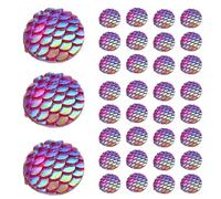 BESTonZON 100 Piezas de Pedrería Plana de Resina Diseño de Escamas de Pez Redondas Color Ab Iridiscente Dijes Decorativos para Manualidades Joyería y Ropa Aptos para Decoración DIY