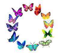 BESTonZON 100 Piezas Etiqueta engomada Impermeable de la decoración de Habitaciones para niñas calcomanías de Coche Pegatinas decoración Vegetal Etiqueta de Mariposas