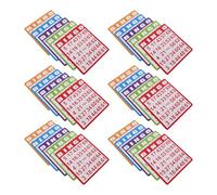 BESTonZON 100 Tarjetas de Bingo de Papel en Cinco Colores Juego de Cartas para Fiestas y Reuniones Repuestos Resistentes y Reutilizables Adecuado para Eventos Sociales y Juegos