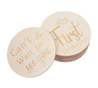 BESTonZON 11 piezas Discos de Madera para Embarazo y Dobles para Fotos Semanales Señalización de Redonda Regalo para Recién Nacidos y Futuras Mamás