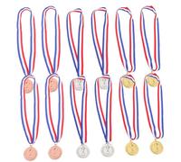 BESTonZON 12 Piezas Plata Bronce Metal para Adultos Premios Deportivos para Competencias Escolares de Jardín de Infancia