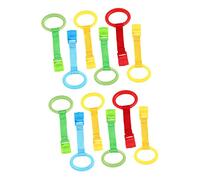 BESTonZON 12 Piezas Tirar Del Anillo Ojal De Escritorio Cuadrado Bebé Jugar Gimnasio Anillo De Tiro Infantil Herramienta Juguetes De Bebe Barandilla El Plastico Pulsera Aptitud Física