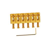 BESTonZON 12piezas Puente De Cuerda De Guitarra Eléctrica Vintage Con Rodillos y Llave Para Instalación Dorado