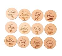 BESTonZON 12piezas Tarjetas De Para Bebés Crecimiento Mensual Accesorios Fotográficos Para Celebrar El Primer Año De Vida Material Seguro y Duradero Diseño Creativo y Divertido