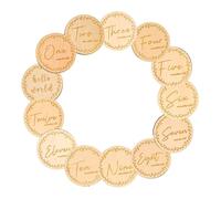 BESTonZON 13 Uds De Hitos Para Bebés Tarjetas De Hitos Tarjetas De Crecimiento Para Bebés Hitos Redondos Para Bebés Discos De Hitos De Madera Señal De Hitos Para Bebés Tarjetas