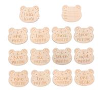 BESTonZON 14 Piezas Tarjetas de tarjeta de crecimiento del recién nacido tarjetas de hitos recién nacidos Tarjetas de madera para bebés recién nacidos tarjetas de de madera