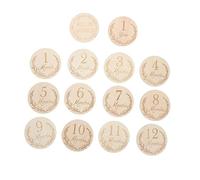 BESTonZON 14 Uds Tarjetas De Nacimiento Creativas De Madera Para El Crecimiento Del Tarjetas De Hitos De Cumpleaños Accesorios De Fotografía Tarjetas Para Recién Nacidos Tarjetas