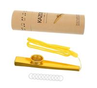 BESTonZON 1juego Kazoo Musical De Metal Profesional Con Diaphragmas De Flauta Set Completo Con Kazoo Dorado y Membranas Para Guitarra y Ukelele Instrumento Musical Divertido Para