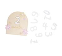 BESTonZON 1juego Tarjeta De Madera De Mensuales Para Bebés Señal De Mensuales De Madera Decoración Fotográfica y Recuerdo De Cumplemeses Para Recién Nacidos Para Bautizos y Fiestas