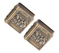 BESTonZON 1par Caja De Recuerdos De Dientes De Leche y Cabello Fetal Para Bebés Almacenamiento De Diseño Elegante Forma De Libro