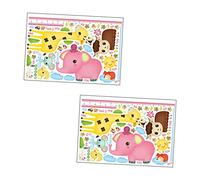 BESTonZON 2 Hojas De Pegatina Animal De Dibujos Animados Calcomanía De Pared Regla De Crecimiento Calcomanía De Altura Calcomanía De Pared De Altura Gráfico De Altura Regla De