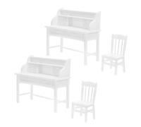 BESTonZON 2 Juegos Muebles Miniatura Casa Muñecas Escritorio y Silla con Cajones Abatibles para Roles Creatividad y Desarrollo Social Infantil