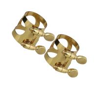 BESTonZON 2 Piezas abrazadera de saxofón accesorios para saxofón ligadura de saxo ligadura para instrumentos de viento abrazadera de boquilla de saxofón alto saxofón suministros cobre Golden
