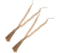 BESTonZON 2 Piezas Abrazadera para Sujeción Fuerte para Cortinas Cuentas de Madera Tejida a Mano Cuerda Beige y Cumpleaños Herramientas, Adecuado para Sala de Estar