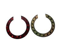 BESTonZON 2 Piezas Adhesivos de Incrustación para Guitarra Calcomanías Auto Adhesivas para Roseta de Guitarra Clásica Acústica Decoración Floral Realista Rojo y Dorado Compatible