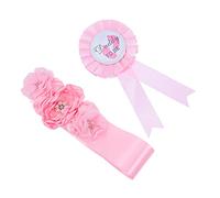 BESTonZON 2 Piezas Alfileres Para Shower Botón De Ducha De Bebé Ramillete Celebración Bebé Mami a Ser Cinturon Mami Faja Madre Constituir Material De Poliéster Cinturón De Vientre Rosa