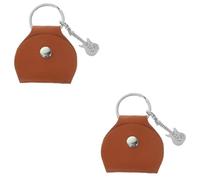 BESTonZON 2 Piezas Bolsa de púa de Guitarra organillero de Guitarra Bolsas de Cuero Bolsos Anillas para llaveros Titular de Llavero Bolsa de Guitarra único Soporte de Guitarra