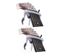 BESTonZON 2 Piezas capo guitarra Capo guitarra Acoplamiento afinador afinadores bajo accesorios plata multicolor cejilla Cambiador voz