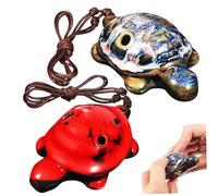 BESTonZON 2 Piezas Collar De Ocarina Juguete De Ocarina Para Niños Tortuga Ocarina Instrumento Musical Mini Ocarina Instrumento De Ocarina Linda Ocarina Collar De Silbato Porcelana Blanca