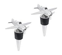 BESTonZON 2 Piezas corchos de Vino decoración Vintage Inserto de tapón de Vino Boda avión tapón de Vino de Metal tapón de aleación Navidad Tapon de Vino Decoraciones Decorar Cazador de focas